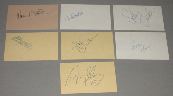 1970s New York Rangers Lot Of 7 NHL Signed Index Cards  